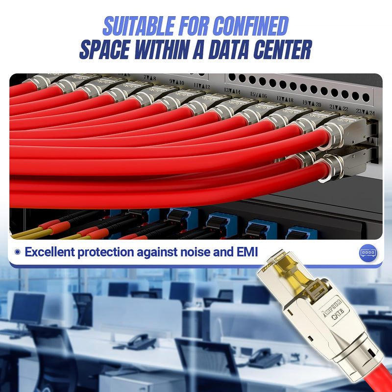 AMPCOM STP CAT8 RJ45 Connector Zinc-Alloy Tool-Free Ethernet Field Termination Modular Plug -12 Pack 12-Pack