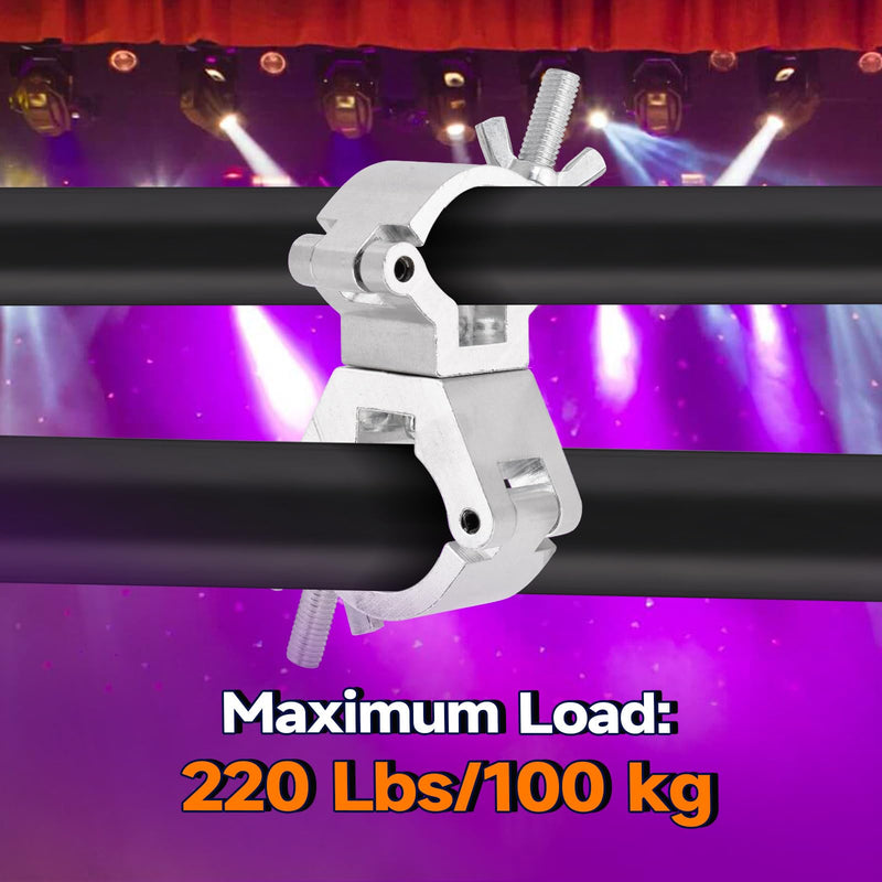 Aluminum Alloy Stage Lighting Truss Clamps - Maximum Load 220 Lbs and Fits 0.98-1.18 Inches or 1.18-1.41 Inches OD Tubing - Swivel Double-Head Coupler Suitable for Stages/Djs/Speaker/Pubs 0.98-1.18Inch/1.18-1.41Inch