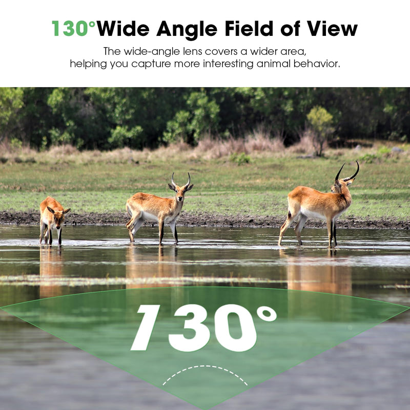 [AUSTRALIA] - Trail Camera: with Night Vision 4K 48MP 130°Wide-Angle Game Camera，0.05s Trigger Motion Activated Hunting Camera ，98ft IR Sensing ，IP66 Waterproof,for Outdoor Wildlife Surveillance & Home Security 