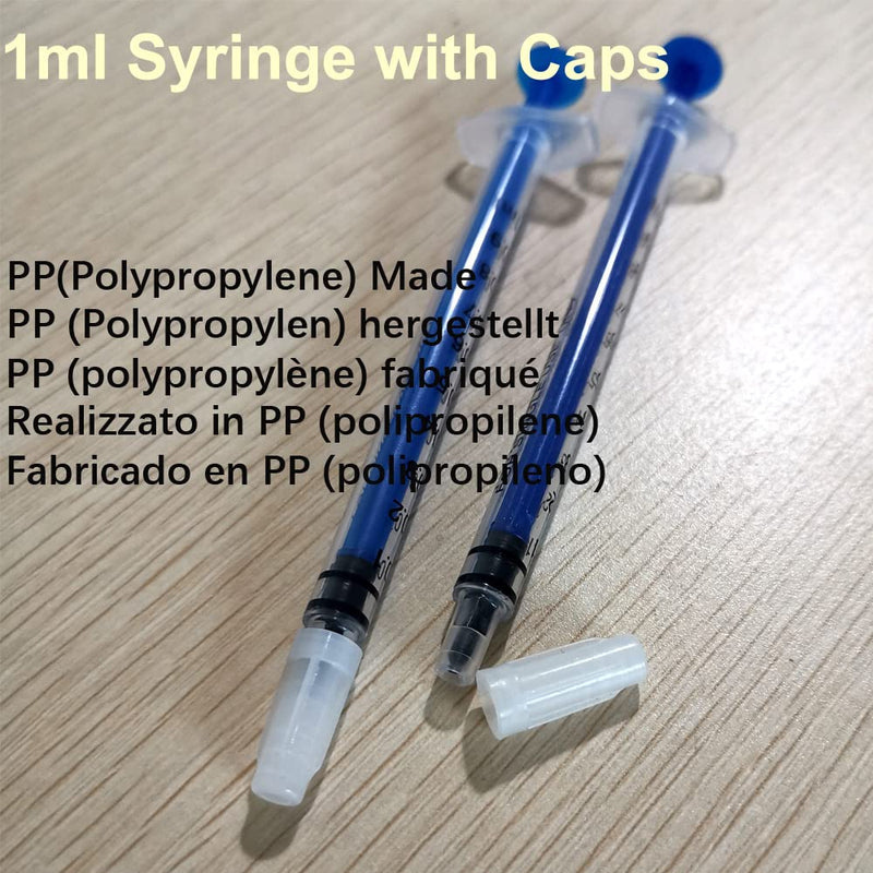 [AUSTRALIA] - Gebildet 100 x 1 ml Syringes, Oil Dosing Syringe (without Needles) with Caps, for Small Pet Feeding, Industrial Precision Application [Not Medical Use] 1ml-100pcs 