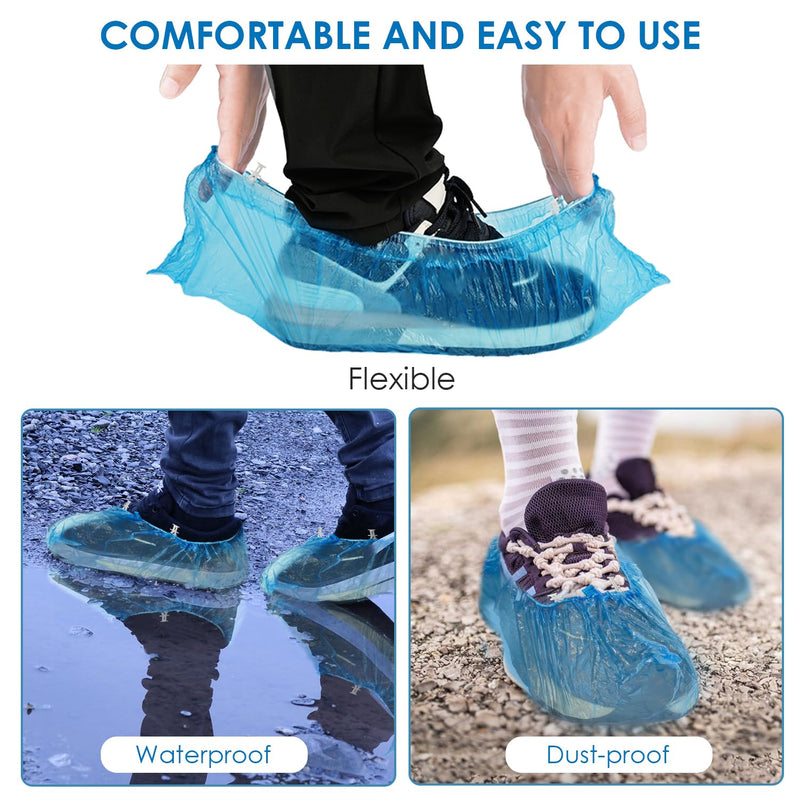 [AUSTRALIA] - DEDC 100 Pcs Disposable Plastic T Shape Shoe Covers for Home and Office 