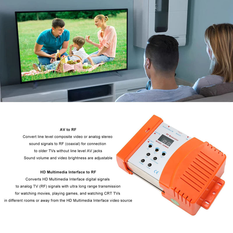 RF Modulator HDMI Modulator for PAL NTSC Format, AV to RF Coaxial Converter, w/Antenna in/Out & Channel Switch, HDMI to RF, for Home TV, HDTV Tuner, Game Console PS3 AC 90‑240V