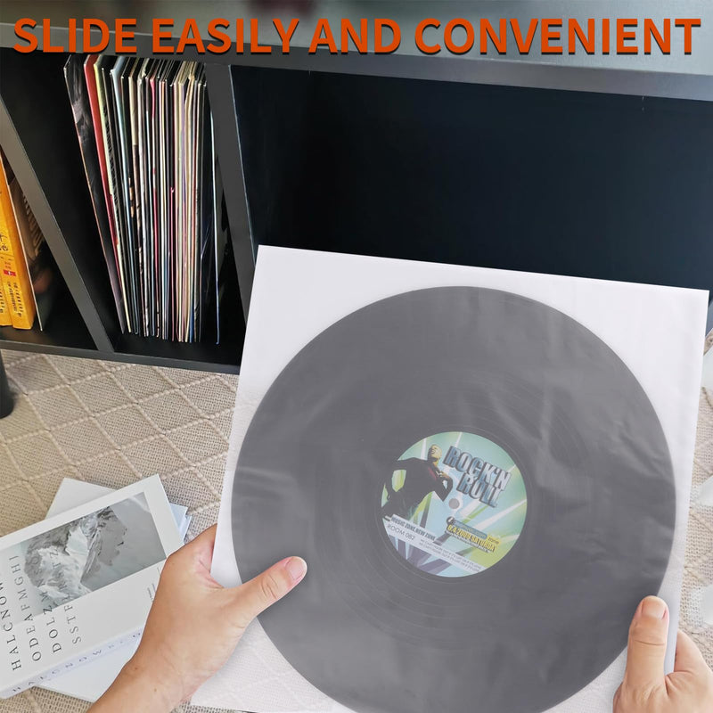 Vinyl Record Inner Sleeves, 30 Anti Static 12" LP Vinyl Inner Sleeves, Premium Protective Plastic Vinyl Sleeves Albums Covers for 33 RPM Record Protection Collection Storage Vinyl Lovers Gift 12"x12"-30Pack