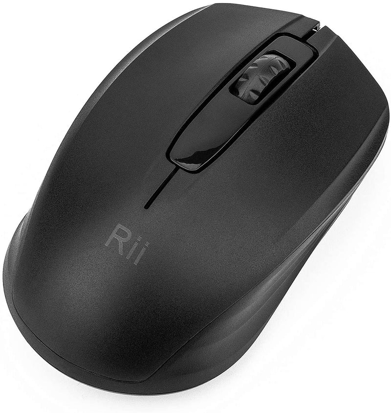 Rii Wireless Mouse 1000 DPI for PC, Laptop, Windows,Office Included Wireless USB dongle (Black) Black