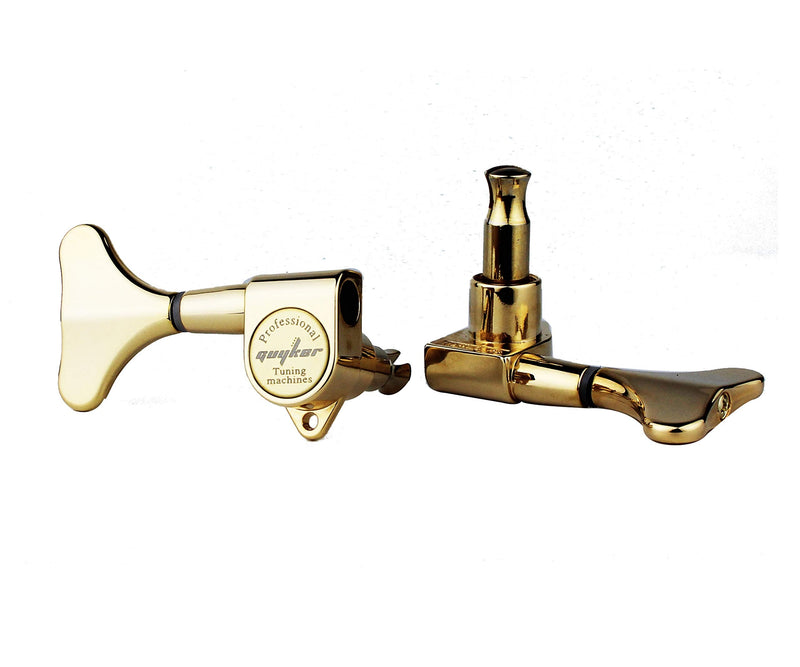 Guyker Guitar Bass Tuners (3R + 2L) - 1:17 Ratio Headstock Sealed Tuning Key Pegs Machine Head Replacement for Electric Jazz Bass or Precision Instruments - Golden 3R + 2L