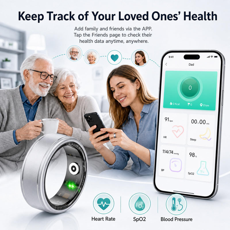 Smart Ring for Women & Men, IP68 Waterproof Fitness Tracker Ring with Heart Rate, Blood Oxygen & Sleep Monitor, Health Tracker Ring Compatible with iOS & Android, No Subscription Fee #7