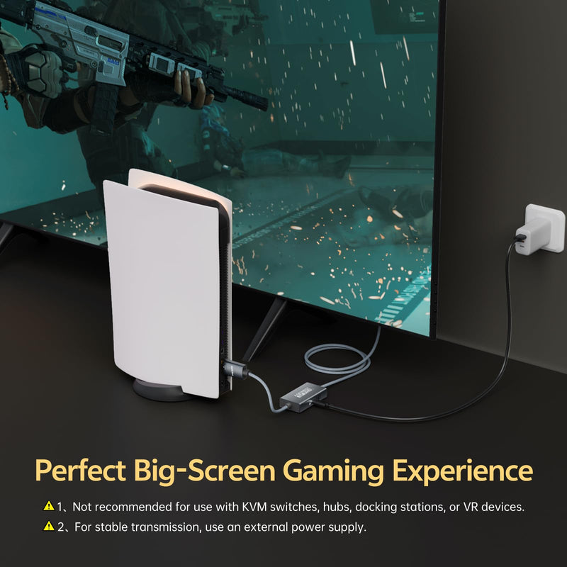 4K@120Hz Active HDMI to DisplayPort Cable 6.6FT | Supports 8K@60Hz 2K@240Hz, HDR, VRR, 10Bit, HDCP Compatible: PS5, Xbox, Switch Dock, PC, Laptop. 6.6 Feet