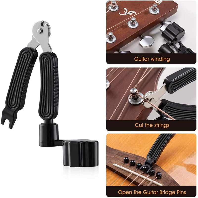 Guitar Accessories Set 10 Pieces Guitar Tool Kit Including Guitar Capo, Tuner, String Winder, Guitar Strap, Guitar Picks, Guitar Bones Pick Holder for acoustic electric guitar player 10 Pcs