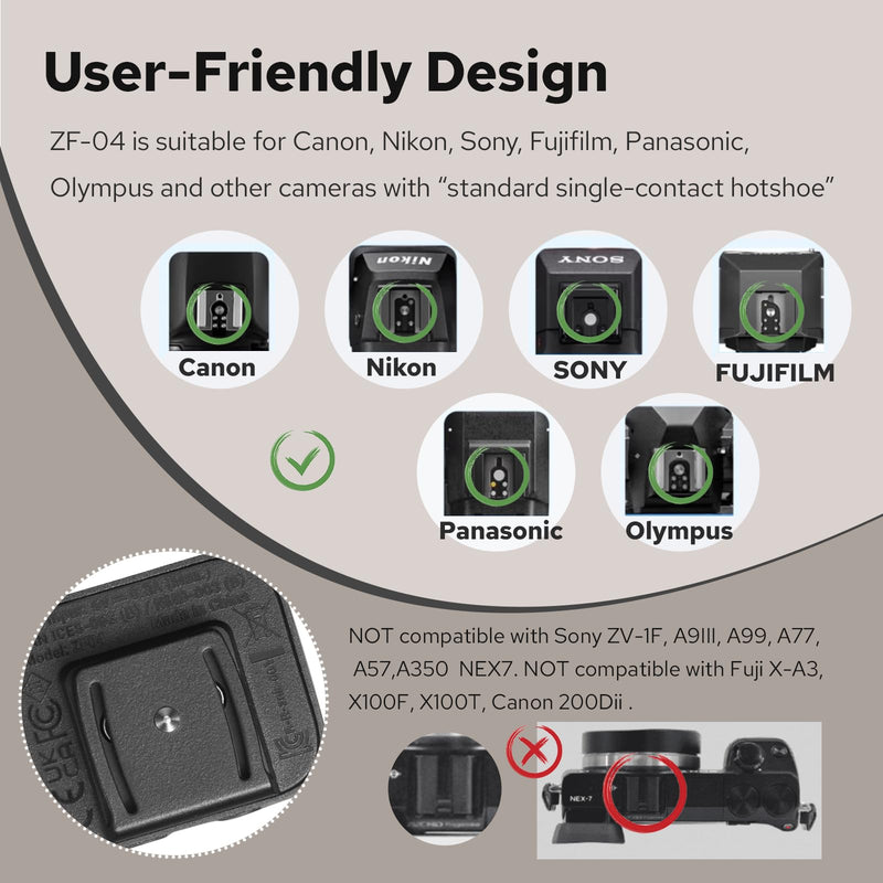 [AUSTRALIA] - Zeniko ZF04 Lightweight On-Camera Flash,Mini Flash Speedlite, CCT 6500K±200K,372 Full-Power Flash Light with Universal Hot Shoe Mount Fit for Canon, Nikon, Sony, Fuji,Leica Cameras (Silver) Silver 