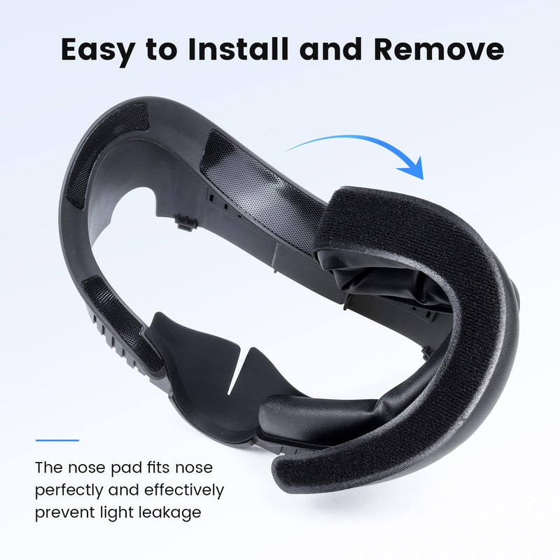Face Cover Pad for Oculus Quest 3, 2 Replacement Face Cushion Pad(1 Cooling Gel, 1 PU Leather) with Facial Interface Frame, VR Accessories Set for Meta Quest 3 Including Anti-Leakage Nose Pad