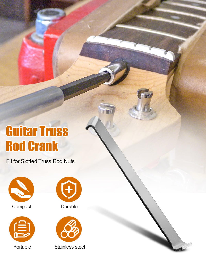 [AUSTRALIA] - 2Pcs Guitar Trusses Rod Crank Fit for Fender Vtele P bass Jaguar HH Johnson strat JP Dragon Tele Jazzmaster, Guitar Neck Adjustment Tool, Stainless Steel Guitar Adjustment Wrench 2 Pcs 