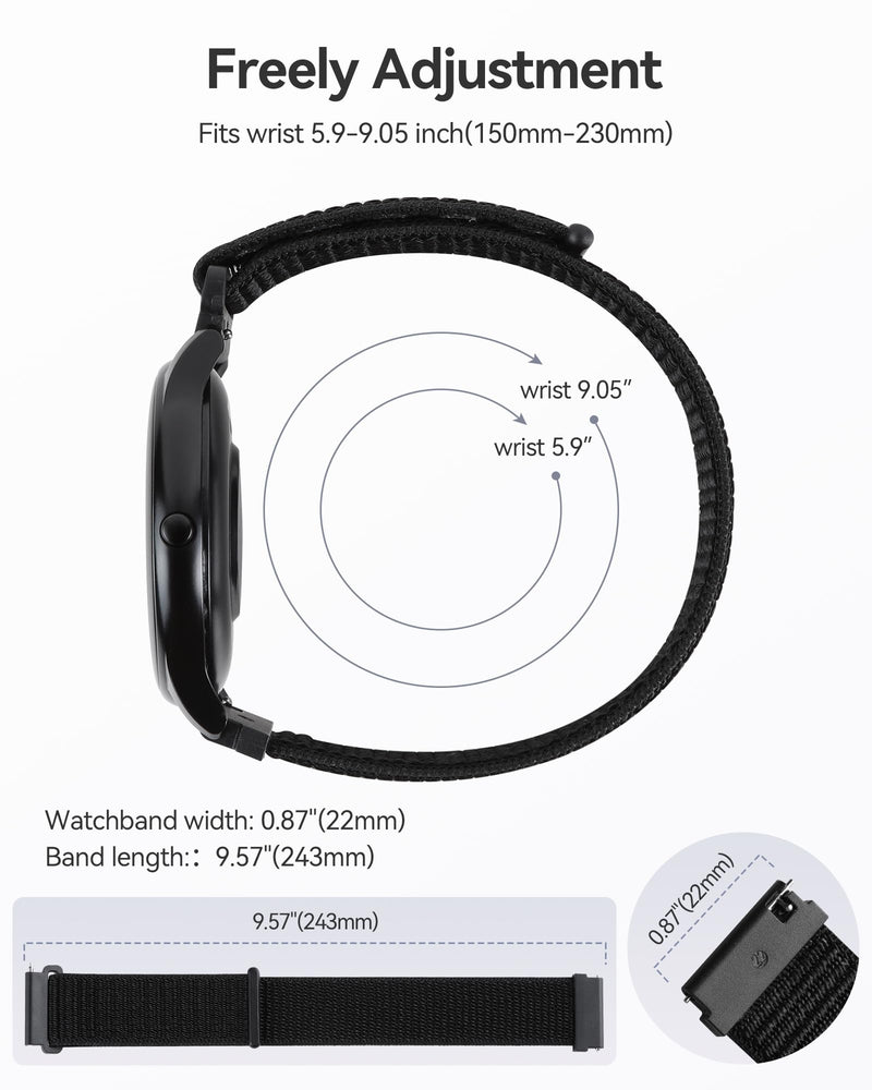 Parsonver PS01B Smart Watch with Bluetooth Call Bundle with PSWB1B 22mm Watch Band