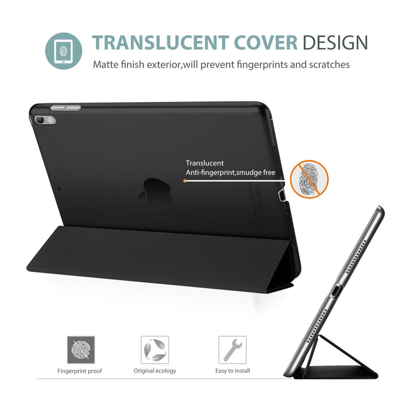 Smart Case for 10.5” iPad Air 3rd Generation 2019 / iPad Pro 2017, Slim Stand Cover with Translucent Frosted Back for iPad Air 3 -Black Black