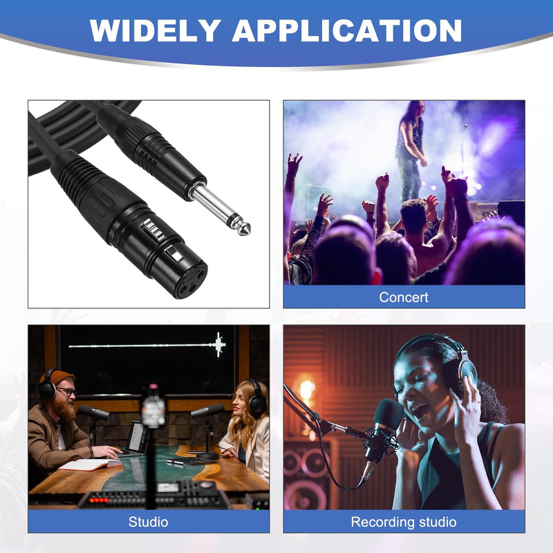 MECCANIXITY 16ft 6.35mm (1/4") TRS Female to XLR Male Interconnect Audio Microphone Cable XLR Female to Male Adapter Microphone Cable for Stage Studio Cable 16 ft