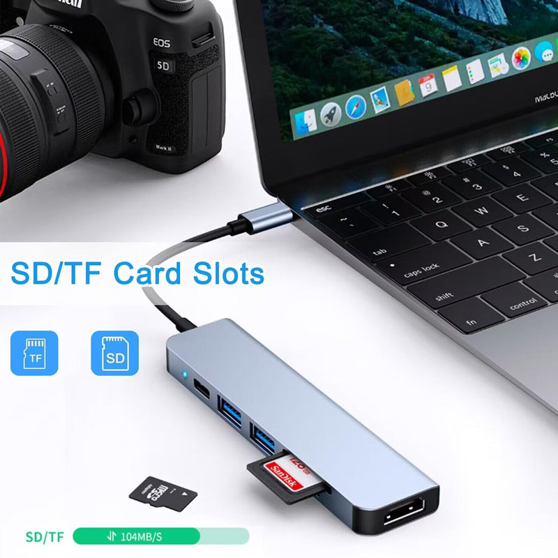 USB C Hub HDMI Adapter, USB C SD Card Reader, USB C to HDMI 4K with100W PD, USB 3.0, SD/TF Card Reader for iphone 15, MacBook Air/Pro, iPad Pro, Mac, Dell/Acer/HP/ASUS/Switch