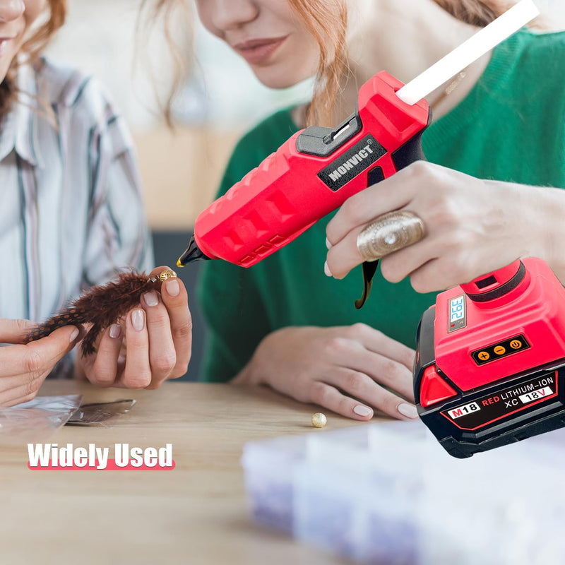 [AUSTRALIA] - MONVICT 100W Cordless Glue Gun for Milwaukee 18V Battery, Upgraded Digital Temperature Adjustable Handheld Electric Power Full Size Heavy Duty Hot Glue Gun with 10 Glue Sticks (Tools only) 810-MI 