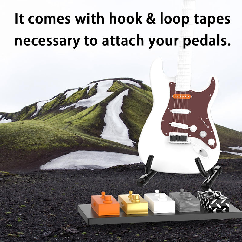 Mini Pedal Board Guitar Effects Compact Small Pedalboard with Bass Pedals Mountain Tape, Aluminum Alloy Super light Effect (15.6 inch) 15.6 inch