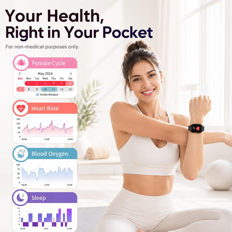 Smart Watch for Women Men, Bluetooth Answer/Make Call, 1.83" HD Touchscreen | IP67 Waterproof Fitness Tracker, Heart Rate/Sleep Monitor, DIY Dial, Multi-Sport Modes Pedometer, Smartwatch for iOS/Android Matte Black