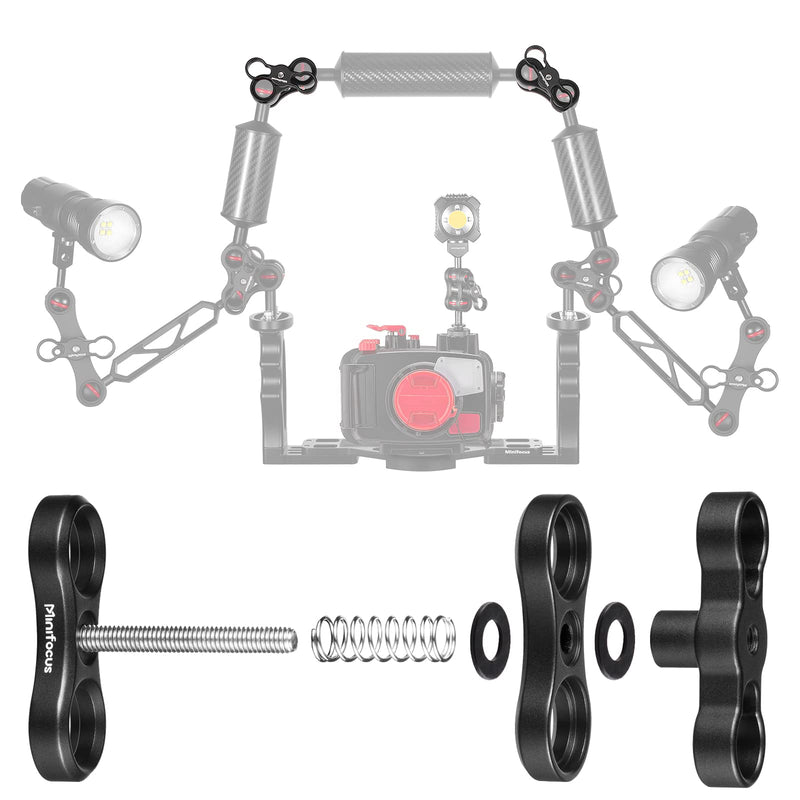 4PCS 1'' Aluminum Ball Clamp Mount for Underwater Diving Light Arms Tray System, Photography Diving Camera, 360° Clip Adapter Bracket for Action Camera Flashlight Arms System 4 Packs Ink Black