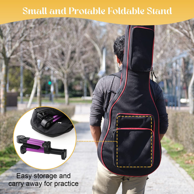 [AUSTRALIA] - Saker Folding Instrument Stand for Guitar- Guitar Stand for Acoustic/Electric/Classical Guitars and Violin, Ukulele, Bass, Portable and Lightweight, Easy to fold,The Ultimate for Concert & Travel Purple 