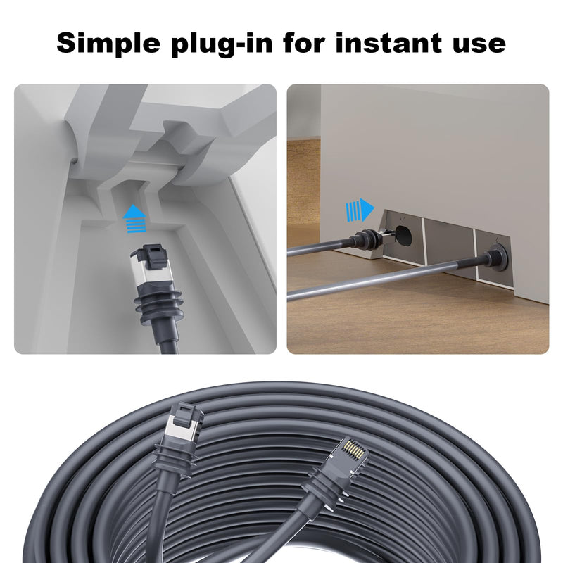 SURVADV® Starlink Mini Ethernet Cable for Starlink 4/4X/Mini & V5, 30FT | IP68 Waterproof Replacement Starlink Mini Cat6 Cable Extension RJ45 Coupler for Starlink Standard 4/4X/Gen 4/Mini & V5 Dish 30FT/10M