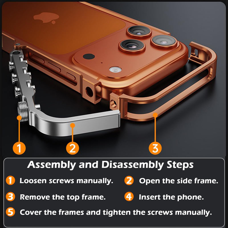 Metal Bumper Case for iPhone 17 Pro Max, Full-Frame Aluminum Bumper No Back Cover with Metal Buttons, Minimalist Bare-Hand Feel, Blue for iPhone 17 Pro Max 6.9"
