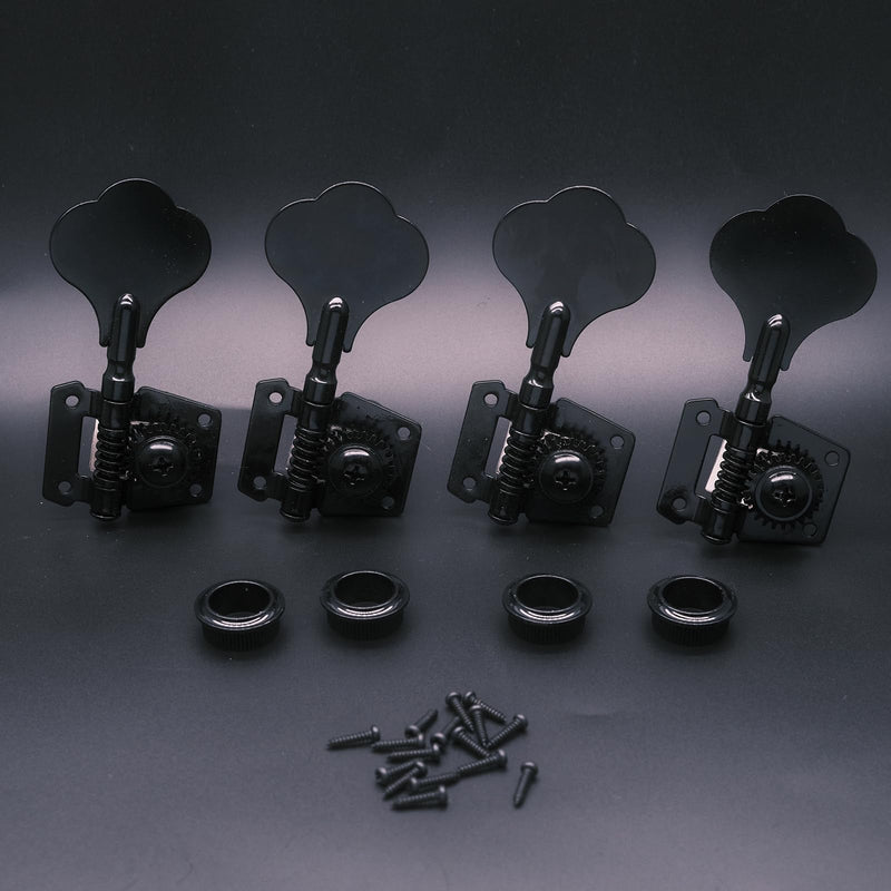 [AUSTRALIA] - 4R Opened Electric Bass Guitar Tuning Pegs Machine Heads Tuners for Bass for Jazz Precision P Bass Replacement (4R Black) 4R Black 