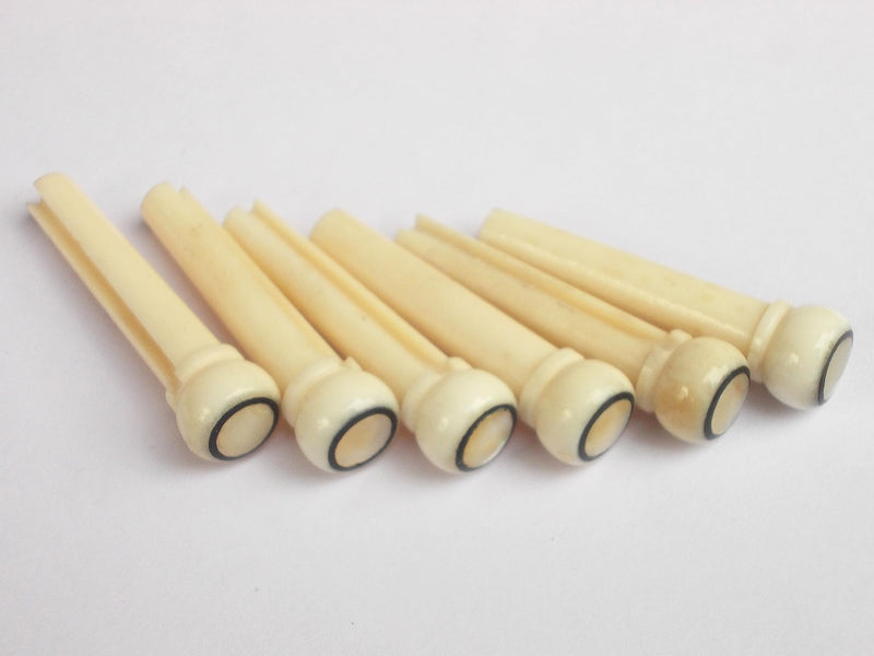 6 pcs (1 set) Real Bone Acoustic Guitar Bridge Pins High Quality