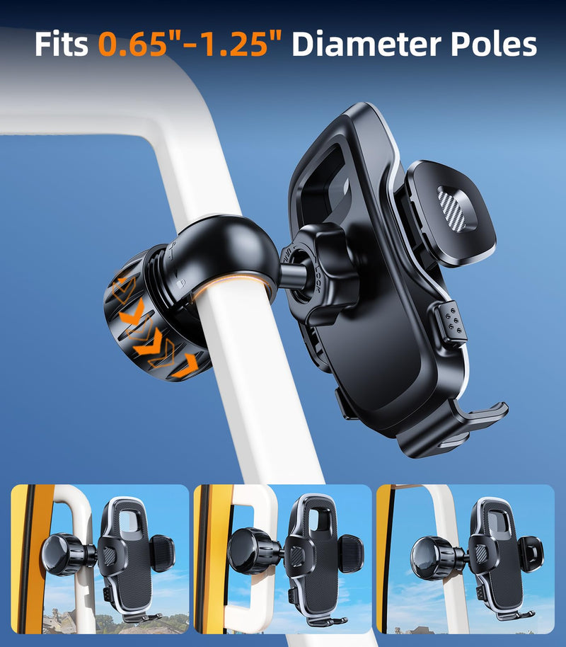 A Pillar Grab Handle Phone Mount, Handle Bar Phone Holder for Semi Truck Drivers, Universal Cell Phone Clip Holders for Your Car, Pickup, SUV, Van, Tractor, UTV Excavator