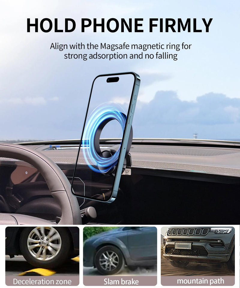 Car Phone Holder for Kia EV6 2025 2026 Accessories, 12.3-inch Screen | Magsafe Magnetic Cell Phone Mount Clip Compatible with iPhone, 3D fit Stable Dashboard GPS Navigation Bracket Cradle Stand 12.3-inch for 2025 2026 EV6