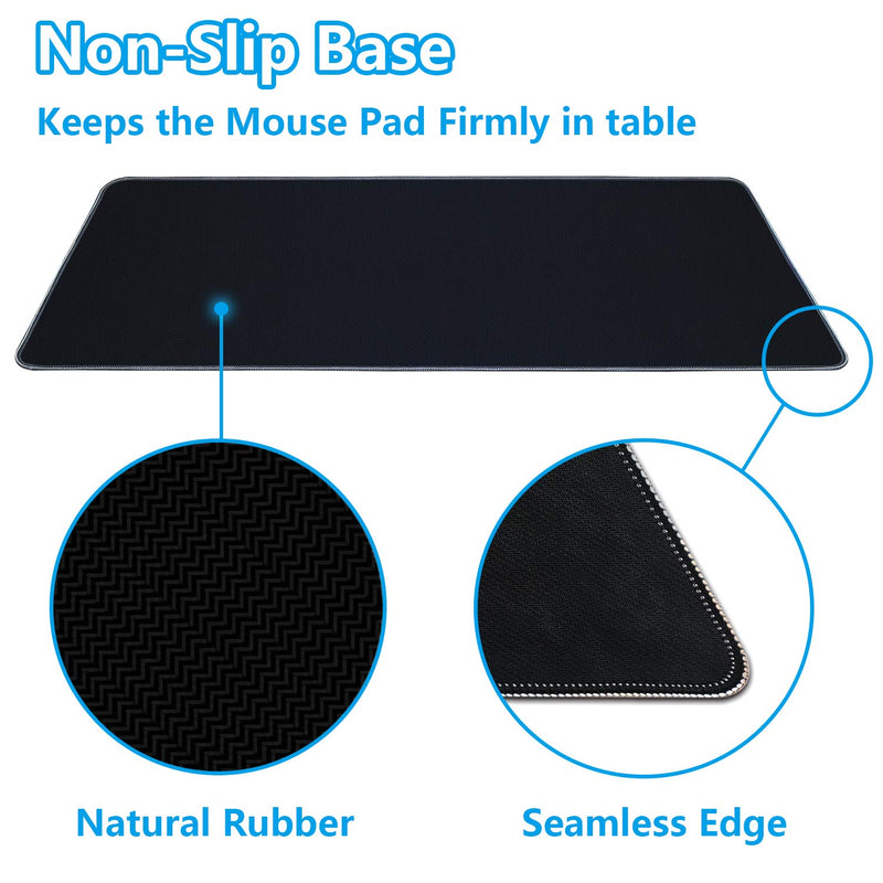 EkuaBot Mandala Large Gaming Mouse Pad (35.4×15.7 in, 3mm Thick), Non-Slip Rubber Base and Reinforced Lock Edges, XXL Extended Mousepad for Work, Game, Desk mat, Desktop Decoration