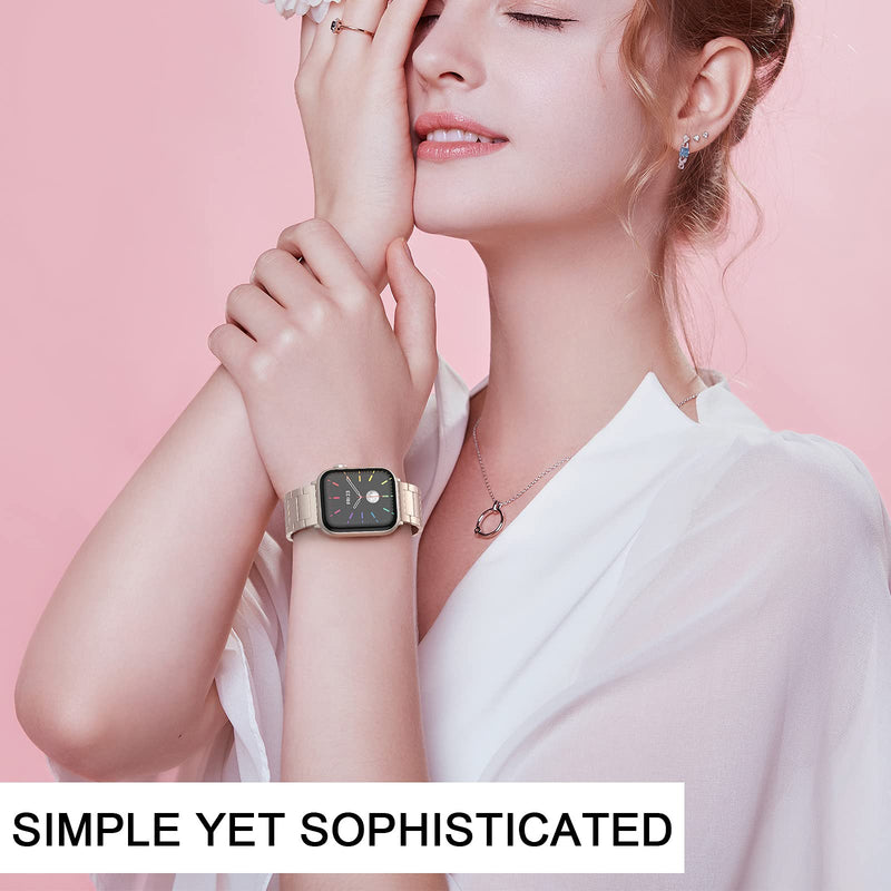 Upgraded No Tools Needed Stainless Steel Link Bracelet Compatible with Apple Watch Band 49454442mm 414038mm,Quick Release Adjustable Business Solid Metal Watch Strap for iWatch Strap
