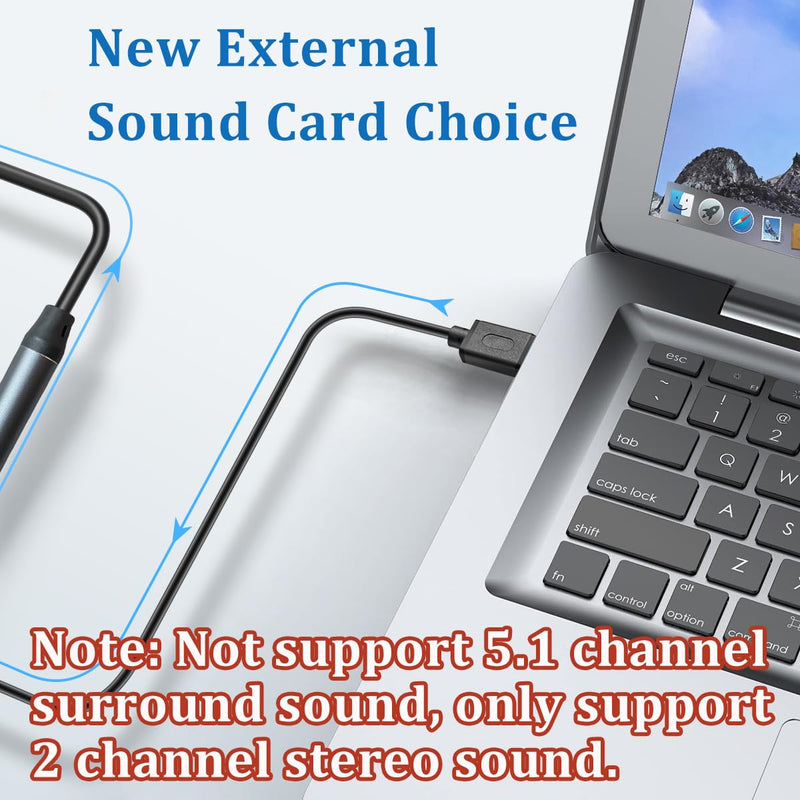 [AUSTRALIA] - USB to Optical Audio Adapter, PC to SPDIF Sound Card Optical Output Compatible with Windows macOS Laptop Computer, Not for TV, One Way Signal Only from USB to Toslink, Not support 5.1 Channel 
