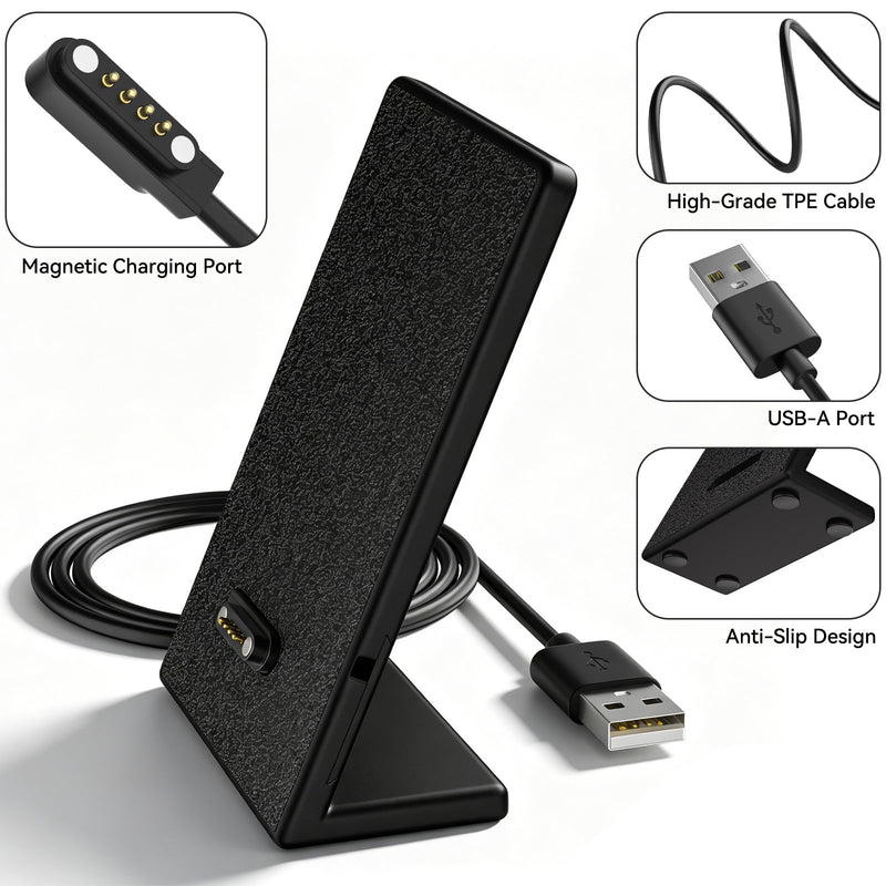 Charging Stand with USB-A Charging Cable Cord for Plaud Note/Plaud Note Pro AI Voice Recorder (3D Printed Stand
