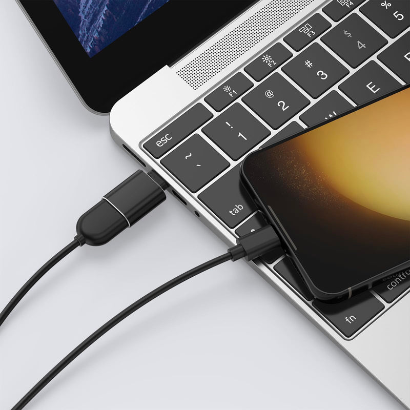 6 Pack USB C to USB Adapter, USB Type C Male to USB A 3.0 Female OTG Adapter for iPhone 17 16 15 Pro Max, MacBook Pro, Flash Thumb Drive, iPad, Samsung Galaxy, XPS and More Type C Device (Black) Black