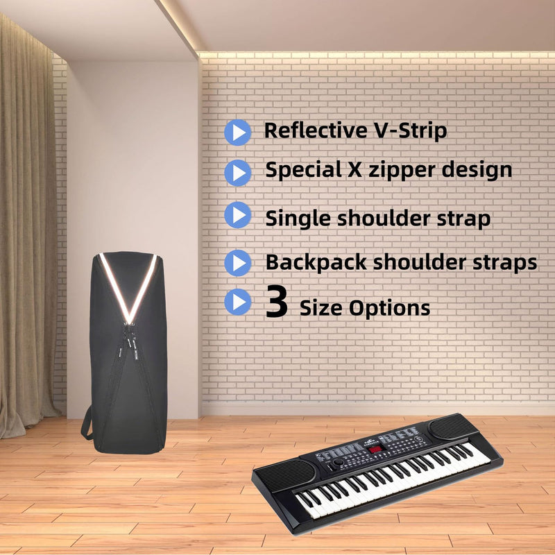 Electronic Keyboard Bag For 32 Keys Piano Dust Cover Bag with Adjustable Straps and V-Shaped Reflective Design-Easy to Carry(Long 22 IN Width 6.5 IN Height 2.56 IN) Small