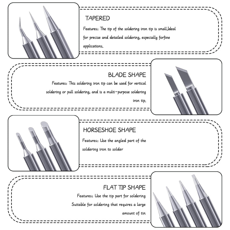 Pack of 12 900 m soldering tips, soldering iron tips, universal soldering tip, lead-free material, soldering station, replacement welding equipment accessories, soldering iron tip, applicable Ersa