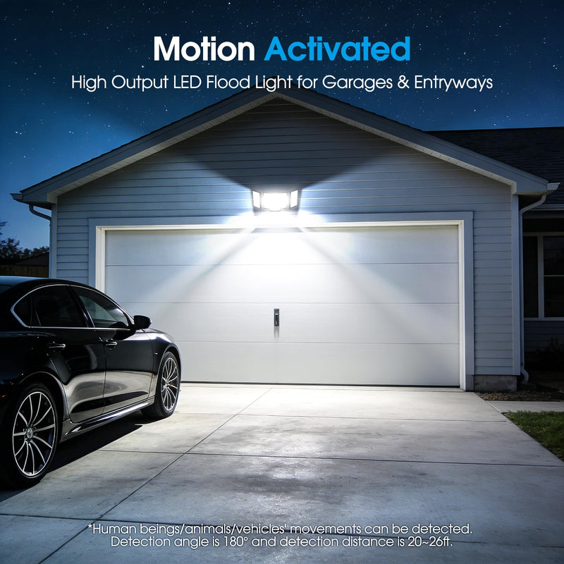 [AUSTRALIA] - Motion Sensor Outdoor Light Hardwired, 45W 7500LM Security Flood Lights Motion Detector Dusk to Dawn Light, IP65 Waterproof, 220 LEDs Floodlight with Remote Control for Garage, Yard, Porch 1 Pack 
