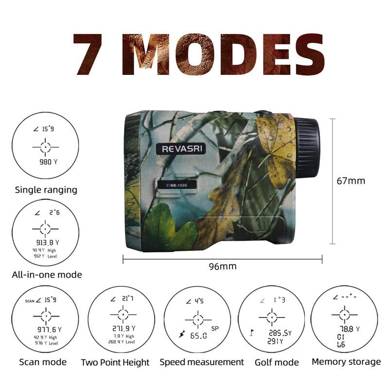 [AUSTRALIA] - Hunting Laser Rangefinder with Rechargeable Battery 1000 Yards Hunting Range Finder with Target Acquisition Technology Easy-to-Use Clear Accurate Rangefinders for Hunters 1000Y Camo New 