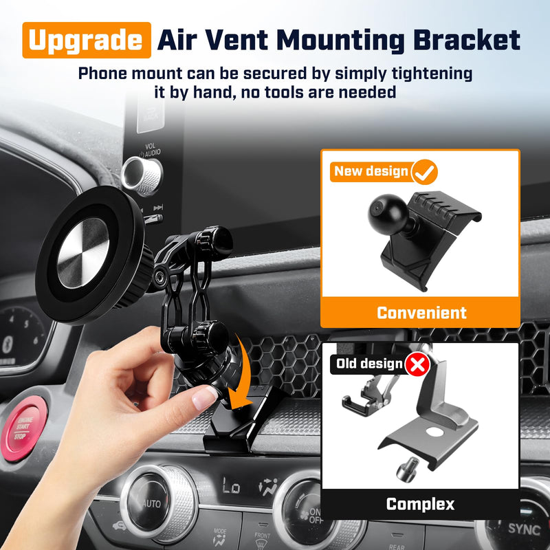 Karltys Magnetic Phone Mount for Honda CR-V 2023-2026 | Custom-Fit Air Vent Car Phone Holder with Zinc Alloy Base, 360° Adjustable Arm, Strong Magnetic Hold, Includes Metal Ring 23-26 CRV
