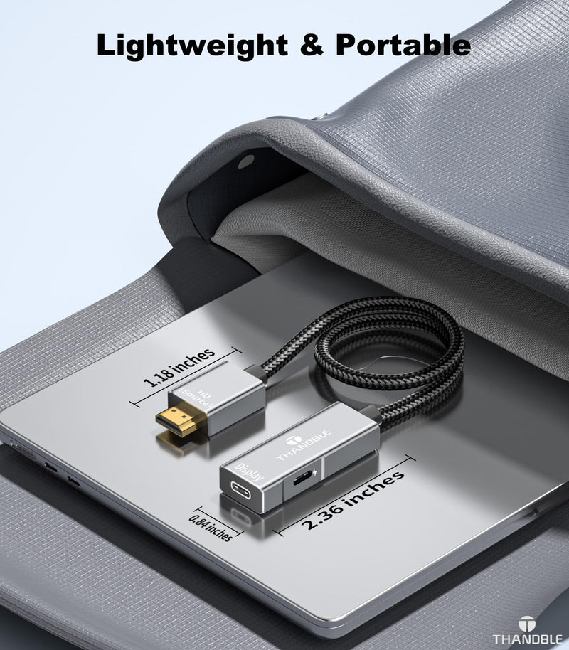[AUSTRALIA] - HDMI to USB C Adapter 4K60Hz, Unidirectional HDMI Male (Source) to USB C Female (Display) for Portable Monitor, AR Glasses XREAL One/Air 2 Pro/VITURE Pro/Rokid, PS4/5, Xbox, Switch, ROG Ally 