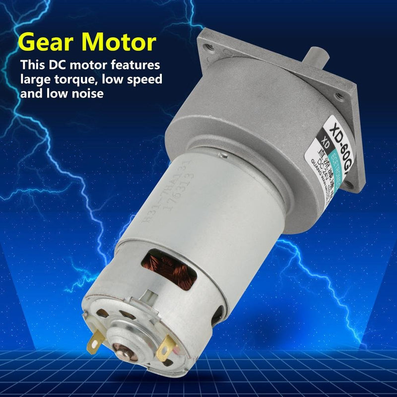 Akozon Gear Motor DC12V / 24V 35W Micro-DC Metal Gear Motor Speed Adjustable CW/CCW (24V 100rpm) 24 V 100 rpm