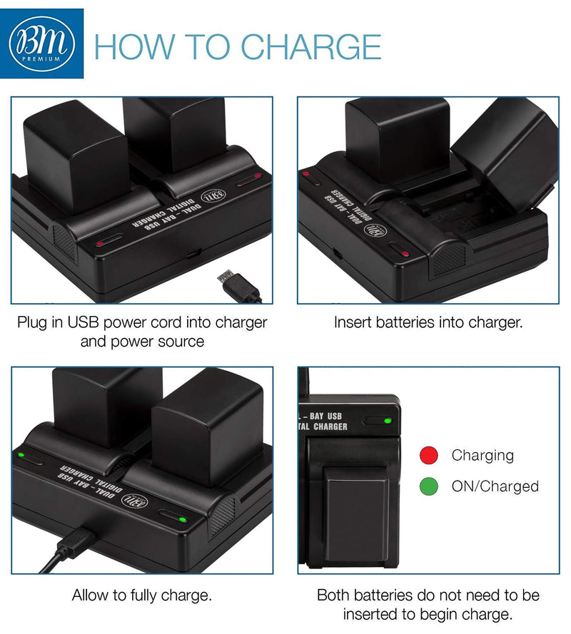[AUSTRALIA] - BM Premium 2 BP-828 Batteries and Dual Battery Charger for Canon VIXIA HF G40, HF G50, HF G60, HF G70, XA40, XA45, XA50, XA55, XA60, XA65, XA70, XA75, XA10, XA11, XA15, XA20, XA25, XF400, XF405 
