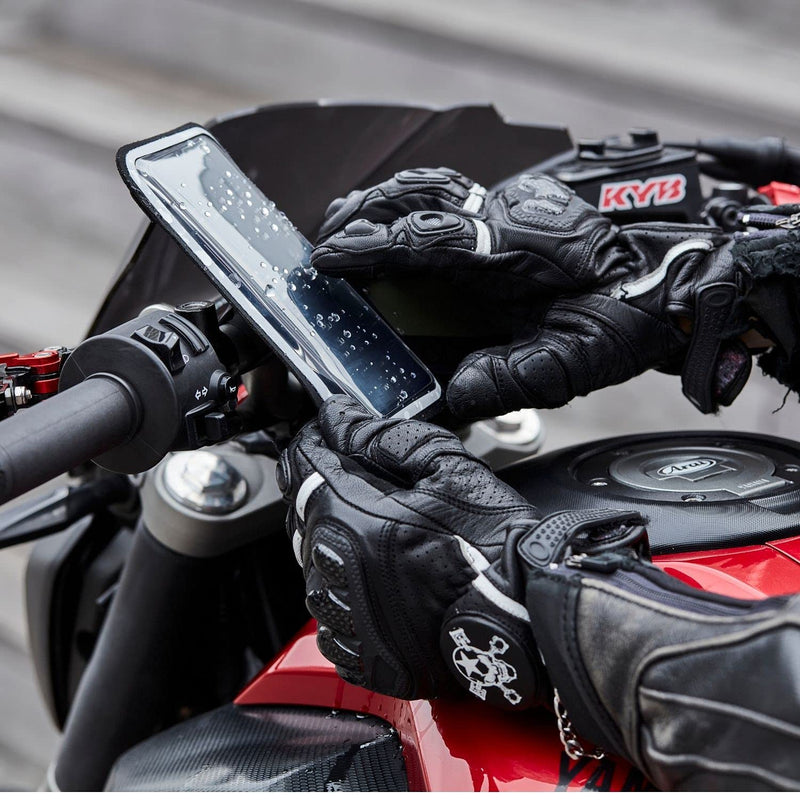 Magnetic motorbike phone holder | Anti vibration motorcycle phone holder | Waterproof Motorcycle Handlebar phone mount | 360° orientation 2XL phone up to 6.77" (17.2 cm)