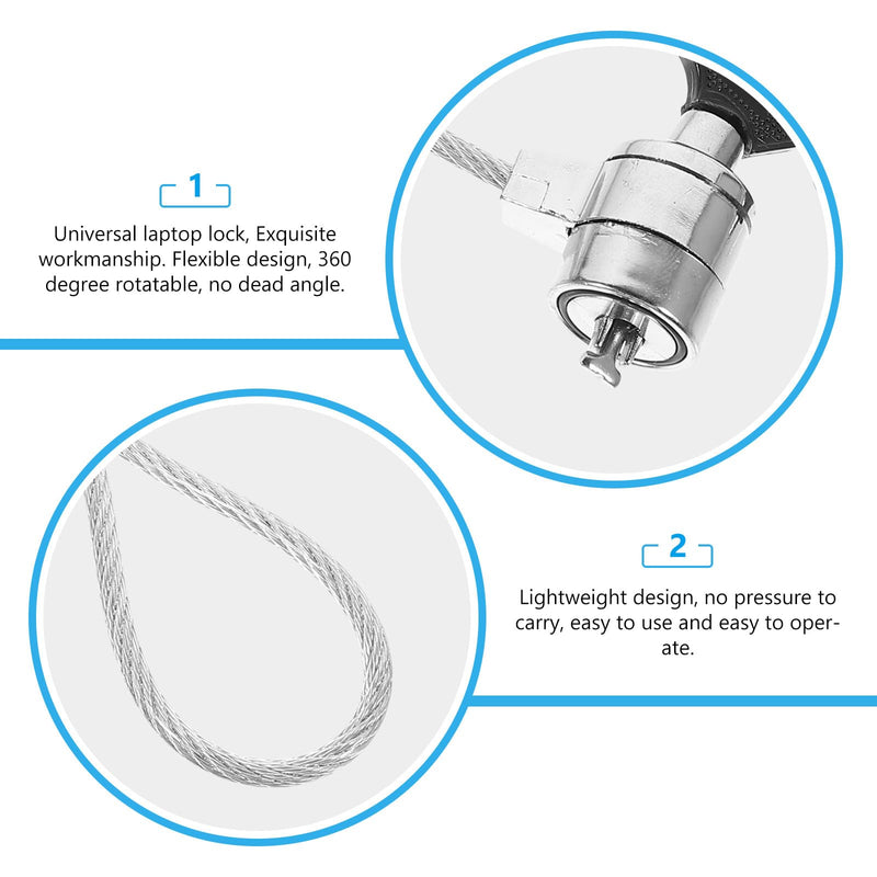 2 Sets Laptop Security Cable Locks with Keys 1.12m Anti-Theft Notebook and Computer Cable Lock for Office and Home Use