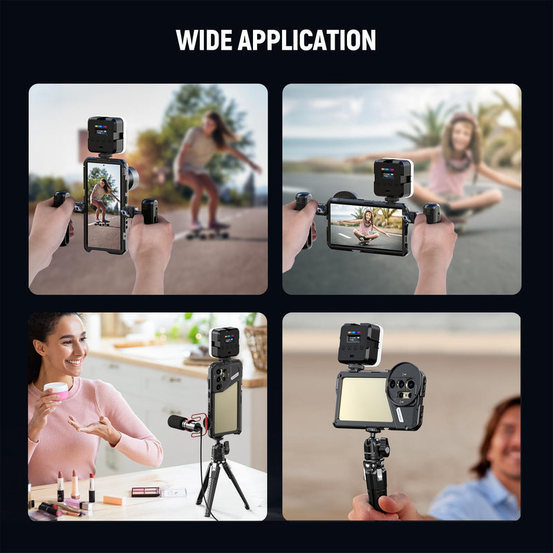 NEEWER S24 Ultra Phone Cage with 67mm Filter Adapter, 17mm Lens Backplate, T Mount Lens Adapter, Cleaning Cloth, Smartphone Video Rig Stabilizer Compatible with Samsung Moment T Series Lenses, PA042