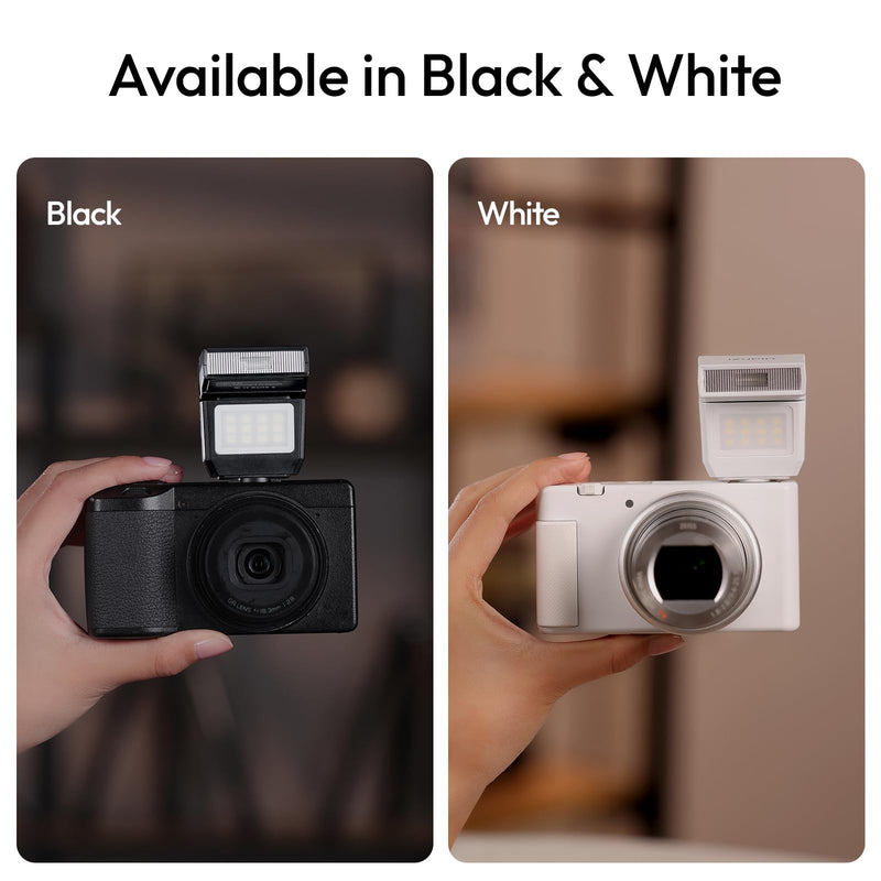 ULANZI SL03 Camera Mini Flash Speedlite with Video Light for Beginners Basic, GN8 6500K Flash 90° Angle Adjustable Compatible with Sony/Canon/Fuji/Nikon DSLR, Universal Single Contact Hot Shoe Mount Black