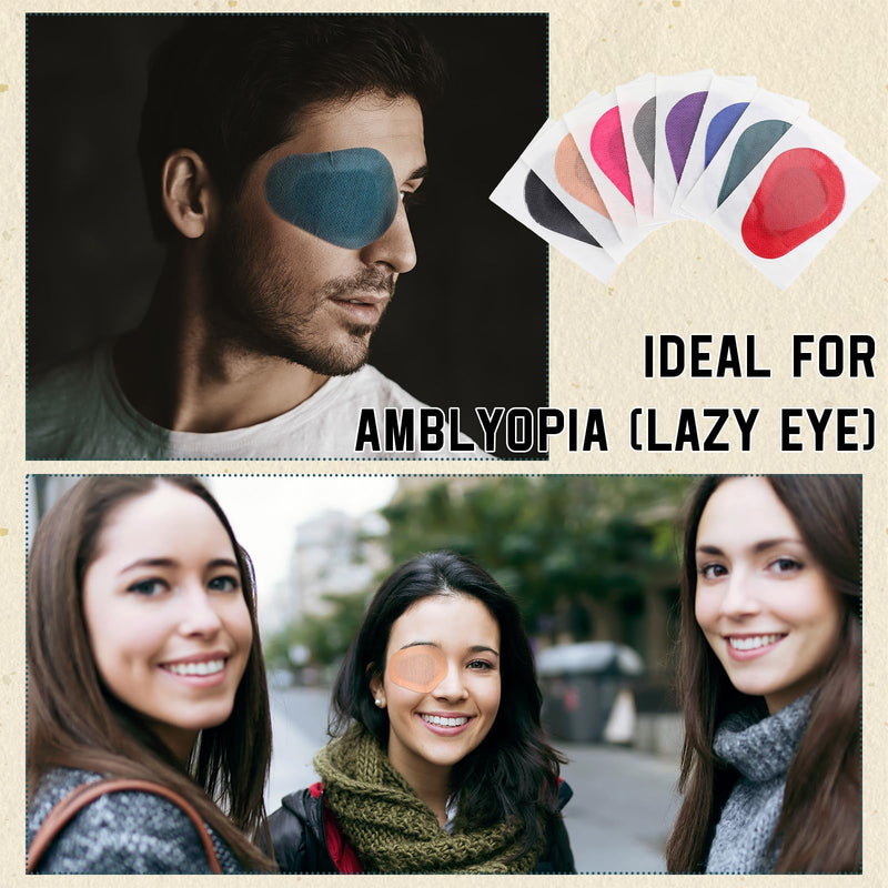 120 Pcs Adhesive Eye Patches, Eye Patches for Adults Eye Pad Disposable Eyepatch Latex Free Adhesive Bandages for Baby Kids (Mixed Colors,3.3 x 2.3 Inch) Mixed Colors 3.3 x 2.3 Inch