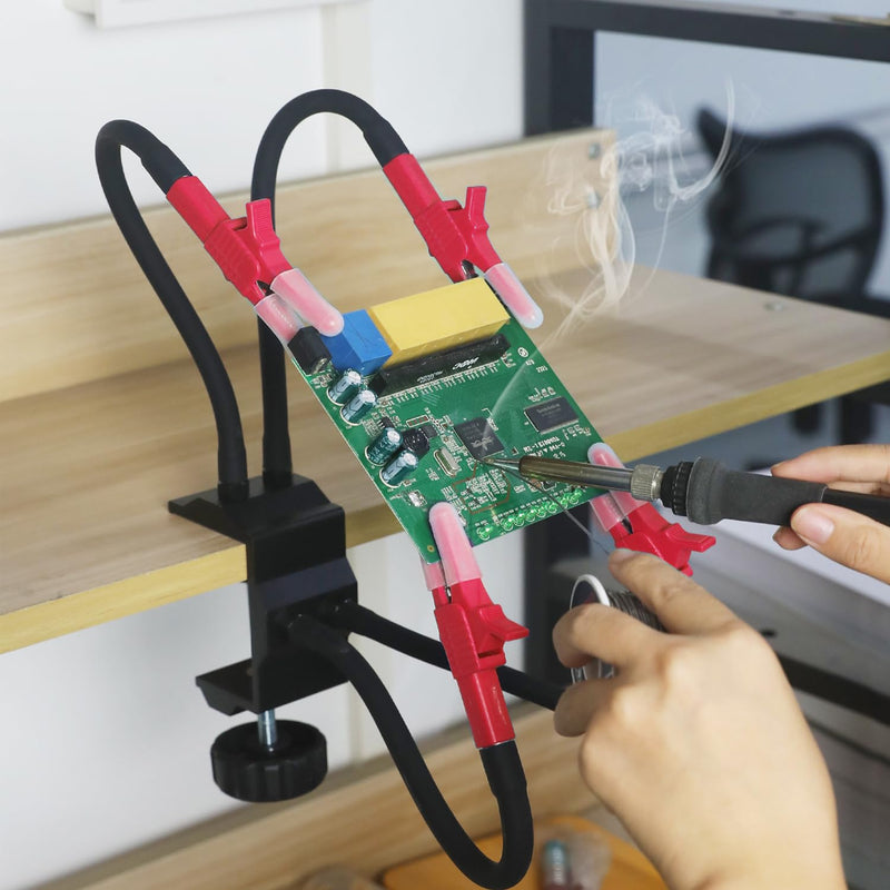 Soldering Aid Third Hand, Easy to Use, Soldering Aid Can Be Rotated 360 Degrees Freely, Soldering Holder, for Soldering Stations, PCB Stand, Electronics Work (Average Size) Durchschnittsgröße