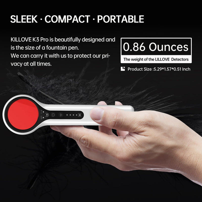 Hidden Camera Detectors Detector - Anti Spy Cameras Bug RF GPS Tracker Detector Magnet Detection Vibration Detection Sound Vibration Light 3 Kinds of Prompts for Car Indoor Outdoor Hotel K3 Pro+
